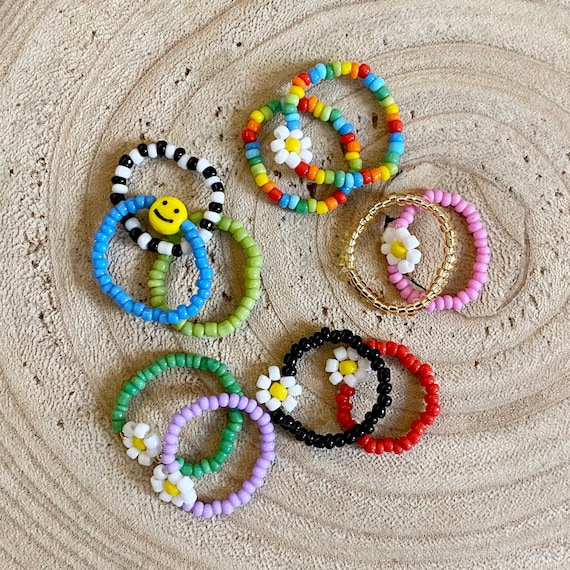 Beaded rings sale etsy