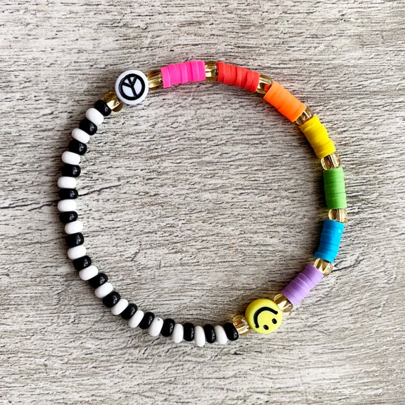 Rainbow Adult Chain Bracelet (4MM beads)