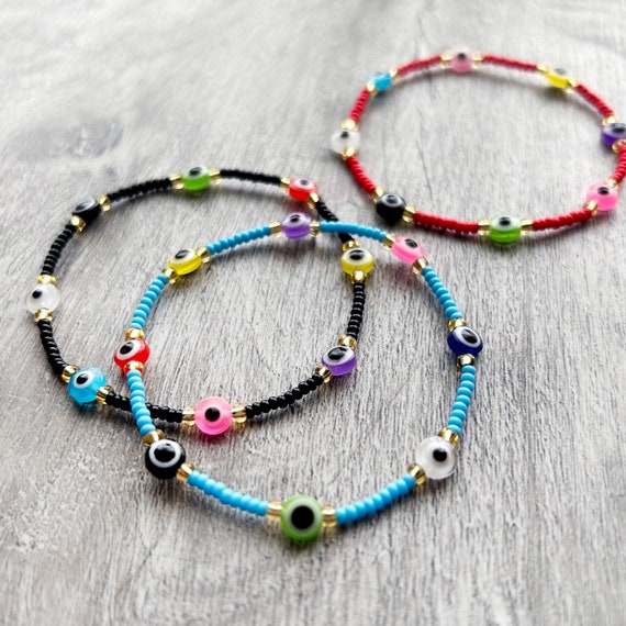 Glass evil eye best sale bracelet
