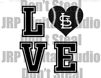 St Louis Cardinals Baseball Love Heart Svg Etsy