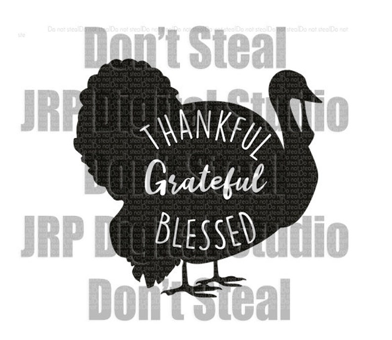 Thankful Grateful Blessed Thanksgiving SVG