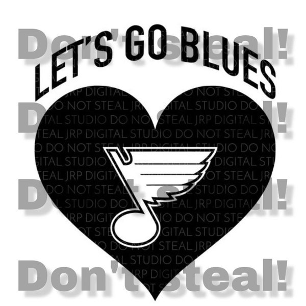 Let's Go Blues Heart St. Louis Hockey