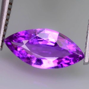 Double Certified Purple Sapphire, Natural No Heat Color Change Purple Sapphire 1.6ct, Untreated Violet Marquise Shaped Sapphire Loose
