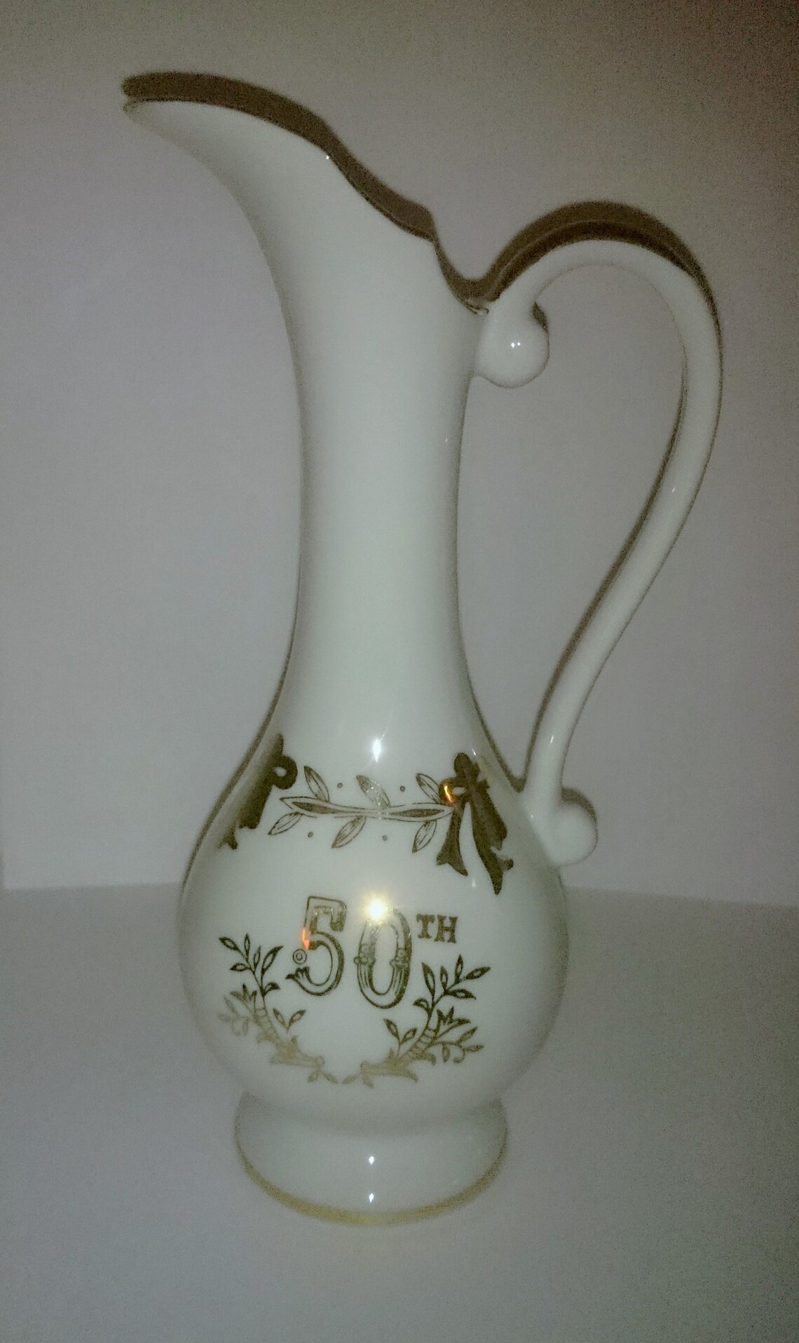 Lefton Vintage 50th Gold Anniversary Vase Etsy UK