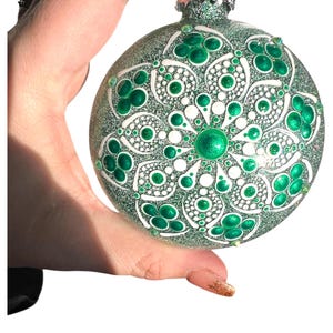 Sparkling Mandala Christmas Ornament - 3” Holiday Decor