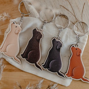 Labrador Wooden Dog Keyring image 1