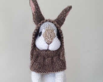 Gehäkelter Hase, gestrickter Hase, weißer Hase Spielzeug, gehäkelter Hase, realistischer Hase, gehäkelter Hase, versandbereit