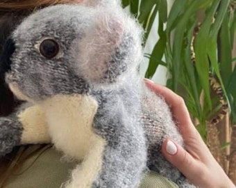 Koala réaliste, Koala animal en peluche, Animal australien, Jouet en peluche Koala, Animaux doux, Animal en peluche Koala tricoté, Cadeau pour les amateurs de Koala