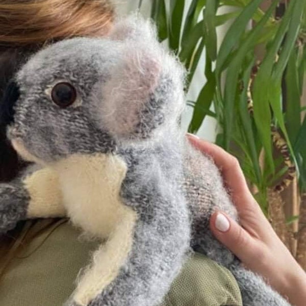 Koala réaliste, Koala animal en peluche, Animal australien, Jouet en peluche Koala, Animaux doux, Animal en peluche Koala tricoté, Cadeau pour les amateurs de Koala