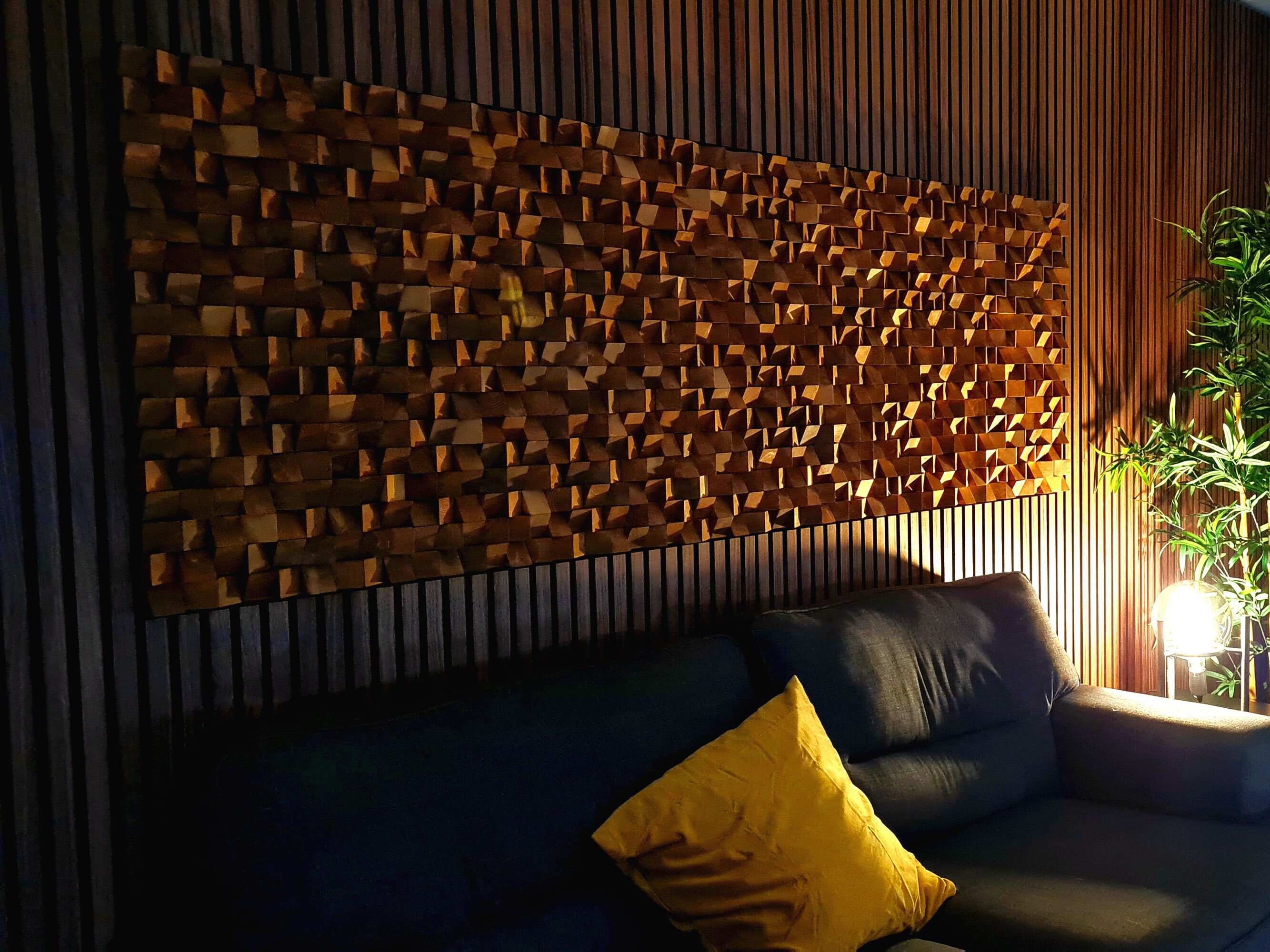 Static Wall Art 3D Wall Art Panel, Modern Wall Art Decor, Wooden Wall Art Mosaic Wall Art for