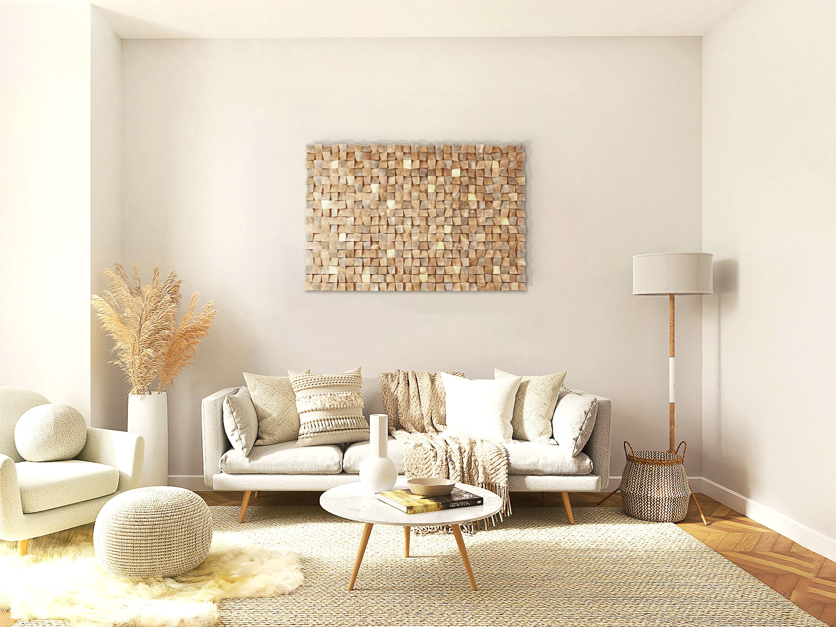 Static Wall Art 3D Wall Art Panel, Modern Wall Art Decor, Wooden Wall Art Mosaic Wall Art for