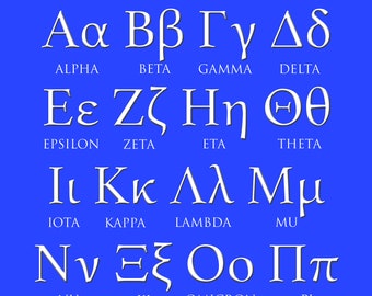 Greek Alphabet Digital Poster
