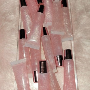 Champagne Sugar Magic Gloss | Vegan Lip Gloss | Pink Lip Gloss | Sparkly Lip Gloss | Squeeze Tube Lip Gloss | Moisturizing Lipgloss