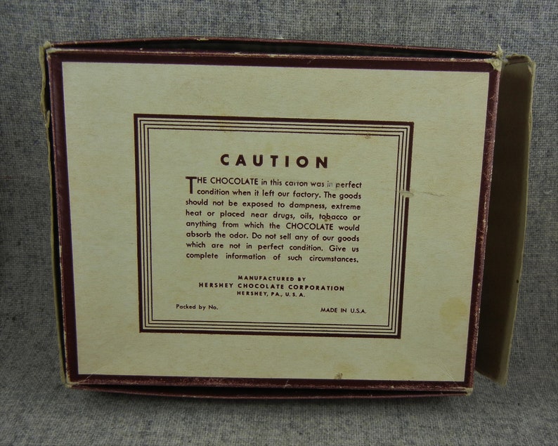 Hershey/'s Milk Chocolate Item 104 Display Box Empty Candy Hershey PA