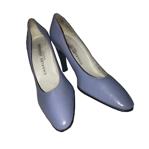 Charles Jourdan Powder Blue Leather Pumps