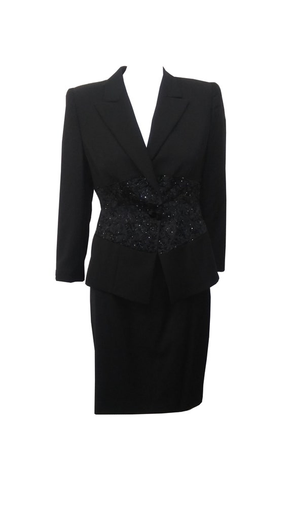 Escada Rayon Long Sleeve Skirt-Suit