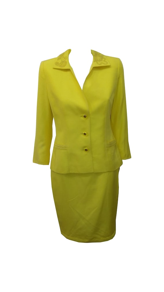 Fontana Couture Silk long Sleeve Skirt-Suit