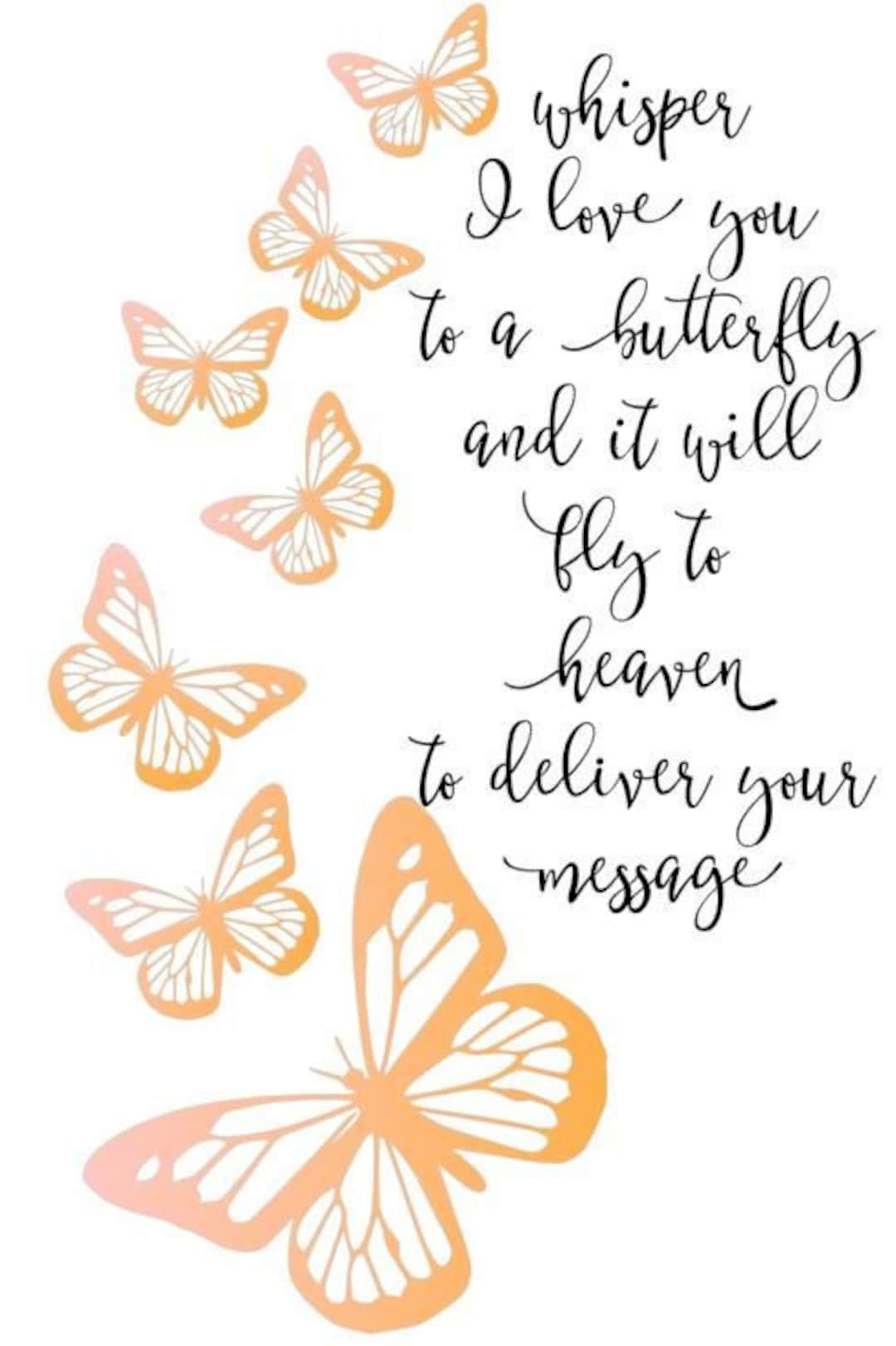 Gedenkstein Mit Schmetterling – 'Whisper I Love You To A Butterfly' – 25,4 Cm, Wetterfest Für Garten & Grab