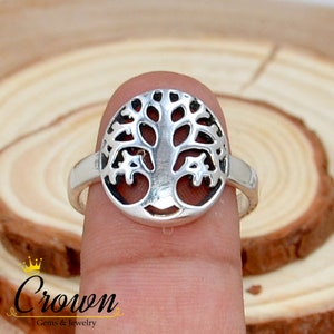 Handmade Sterling Silver Tree of Life Ring: Family Tree Jewelry