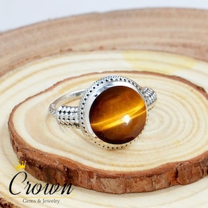 Tiger Eye Statement Ring: Handmade 925 Sterling Silver Filigree