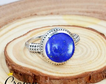 Handmade Lapis Lazuli Sterling Silver Filigree Ring