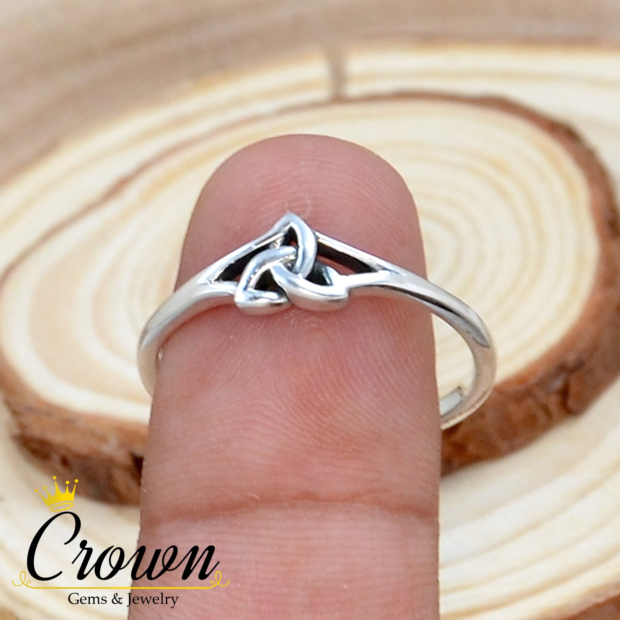 Handmade Sterling Silver Celtic Trinity Knot Ring: Unisex Promise Ring ...