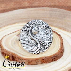 Handmade Sterling Silver Tree of Life Ring: Nature Jewelry