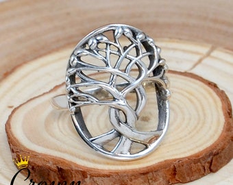 Sterling Silver Tree of Life Ring: Handmade Celtic Branch Ring