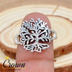 Handmade Sterling Silver Tree of Life Ring: Family Branch Design