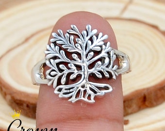 Anello Aperto Regolabile In Argento 925 Helen De Lete - Albero Della Vita, Fatto A Mano - 3