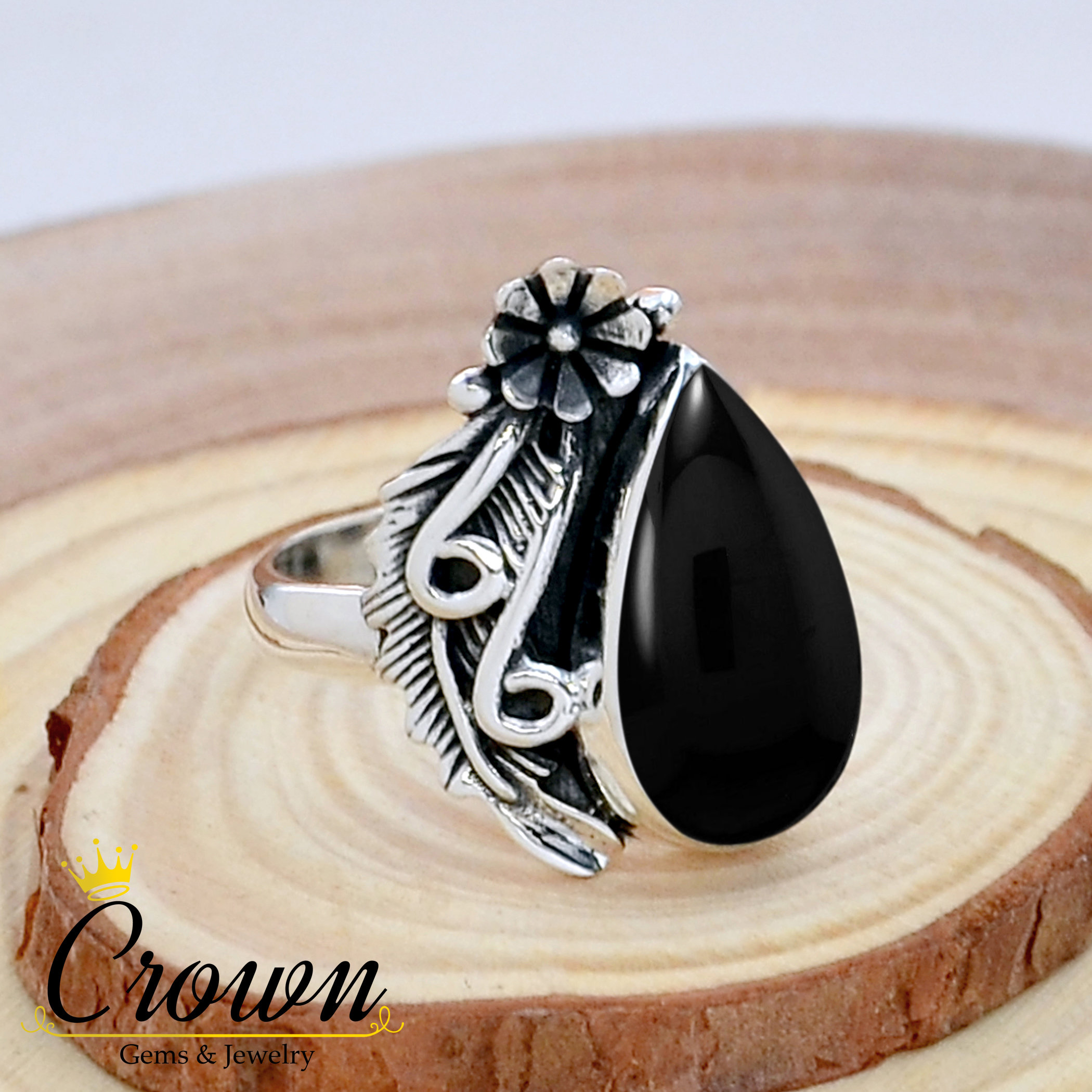 Navajo Onyx Ring - Etsy Navajo Onyx Ring - Etsy