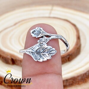 Sterling Silver Leaf Ring: Twig Bark Promise Ring