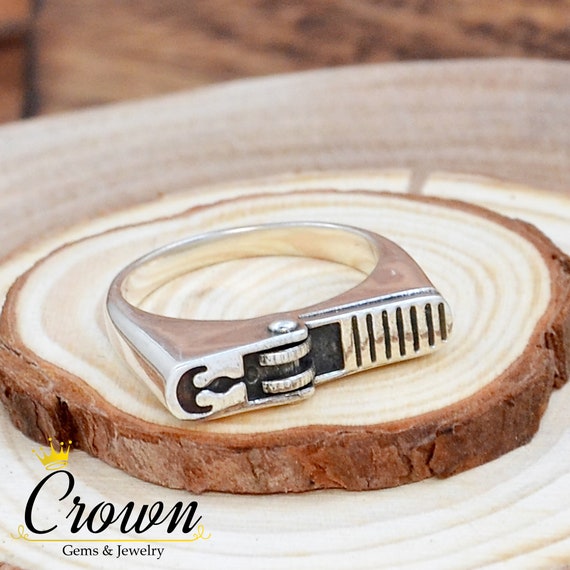 cigarette lighter ring Lighter Shaped Ring, Punk 925 Sterling Silver Ring for Men