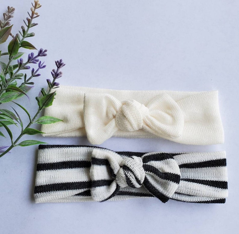 soft headband top knot headwrap Jersey knit bows headband for baby Summer Headbands-soft headwraps knit fabric headband headband set