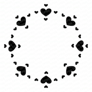 Circle of Hearts PNG SVG, Heart Circle Clipart, Heart Silhouette, Heart Border Png, Heart Png, Heart Frame PNG, Heart Shapes