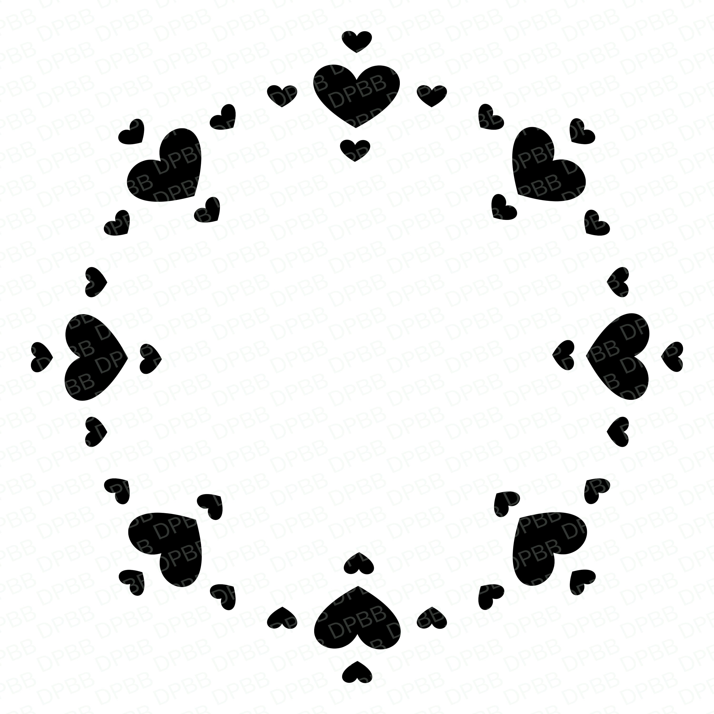 Circle Of Hearts Png Svg Heart Circle Clipart Heart Etsy