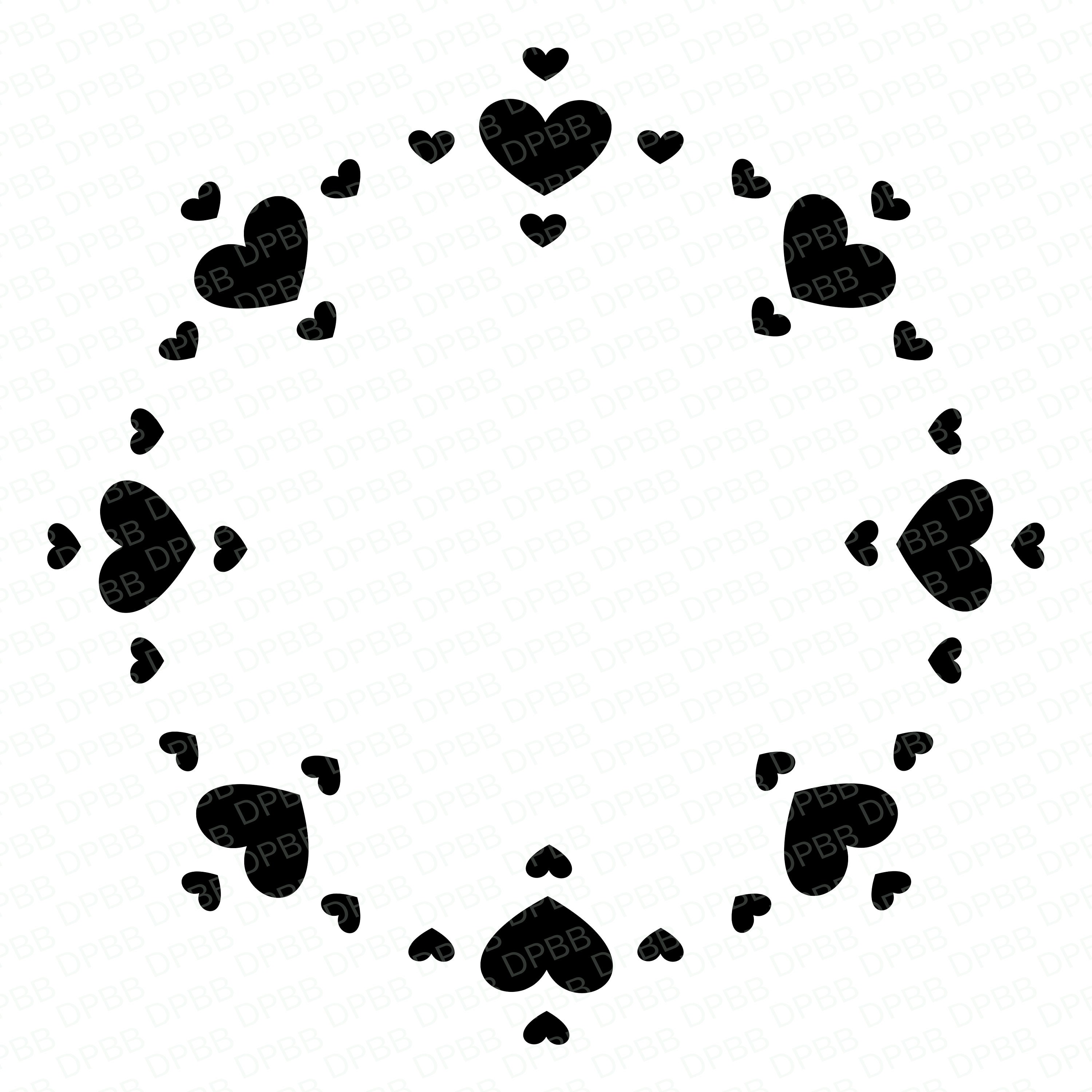 Hearts SVG Heart Cut Out Clipart Circle Of Hearts Heart Frame Heart