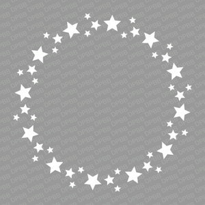 Sterrencluster, sterren monogram frame SVG, sterren SVG, sterren clipart, witte sterren png