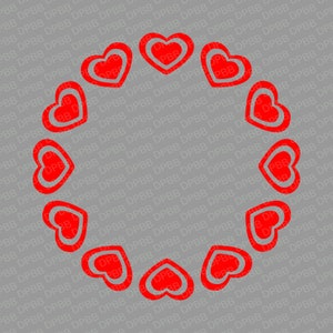 Circle Of Hearts, Heart Frame, Hearts SVG, Heart Border PNG, Heart Cut Out Clipart
