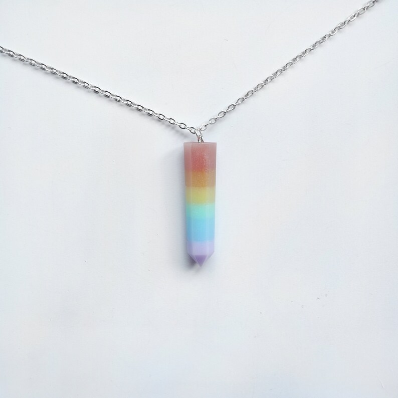 resin pendant pastel rainbow pendant pastel rainbow necklace