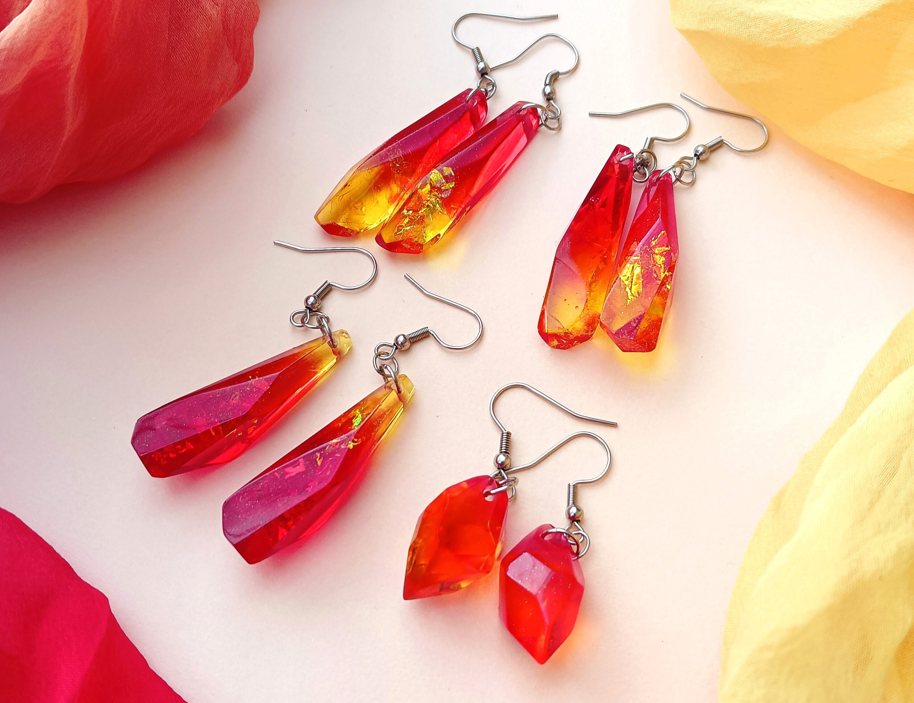 Share more than 195 red yellow earrings latest