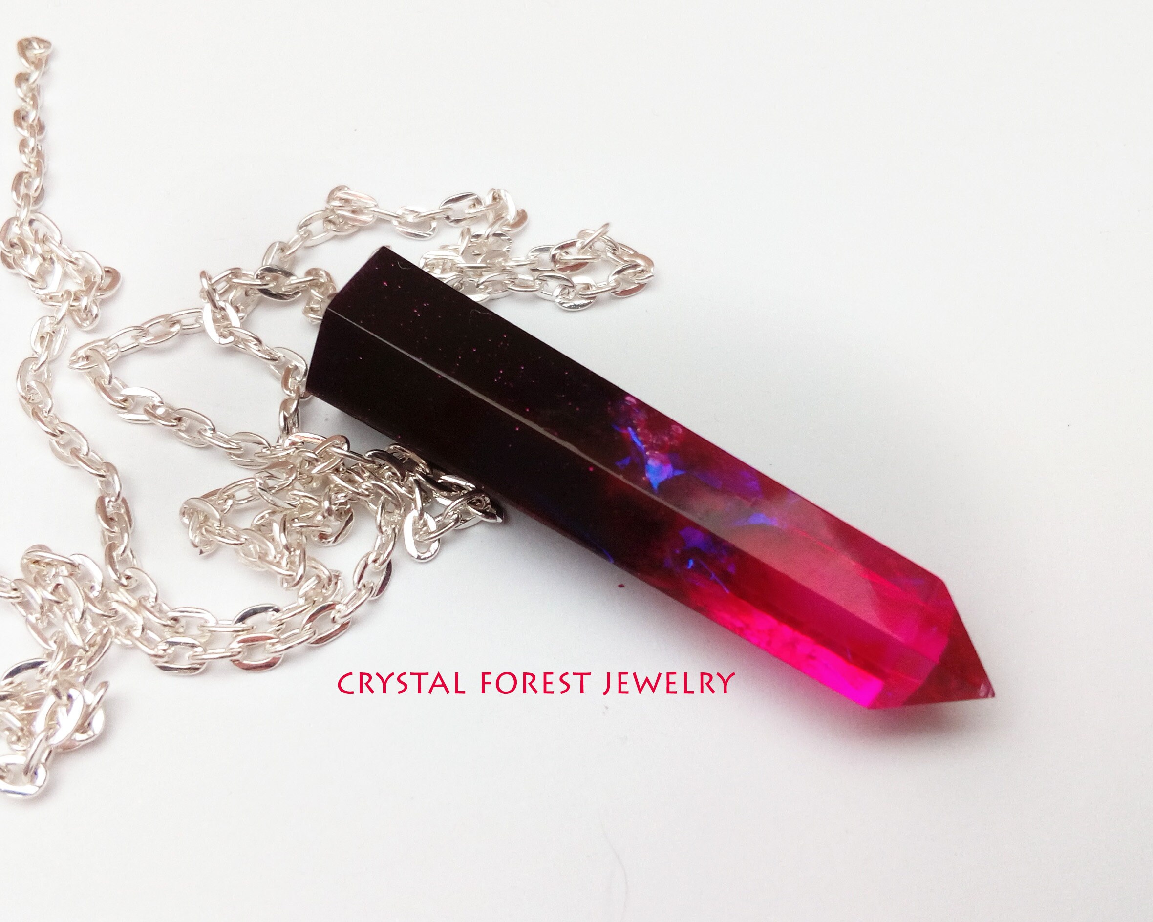 Red Pink Purple Pendant With Blue 