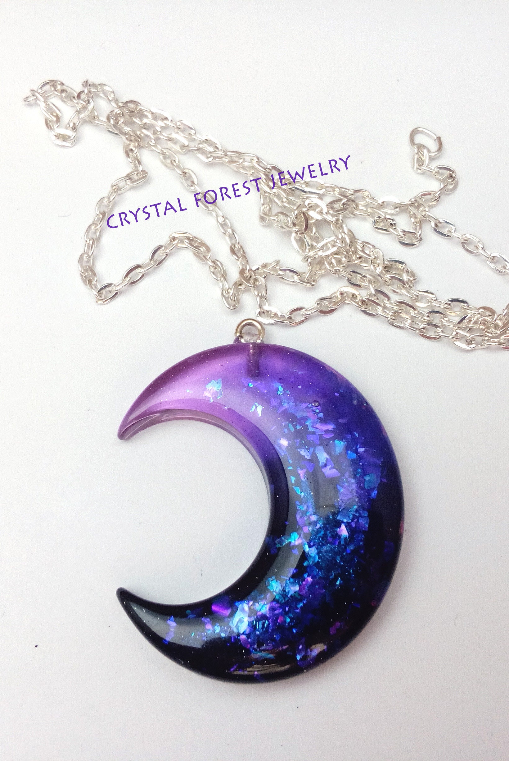 Magical Crescent Moon Pendant Rainbow 