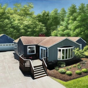 Commission House Portrait on Canvas,Custom House Painting,Hand Painted Home Portrait from Photo, Custom Landscape Painting,Housewarming Gift