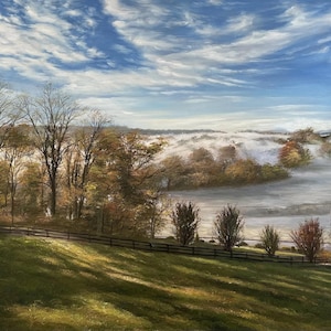 Custom Landscape Painting on Canvas,  Tree Painting,Mountain Painting, Custom Art, Large Wall Art, Nature Painting, Home Painting,Photo Gift