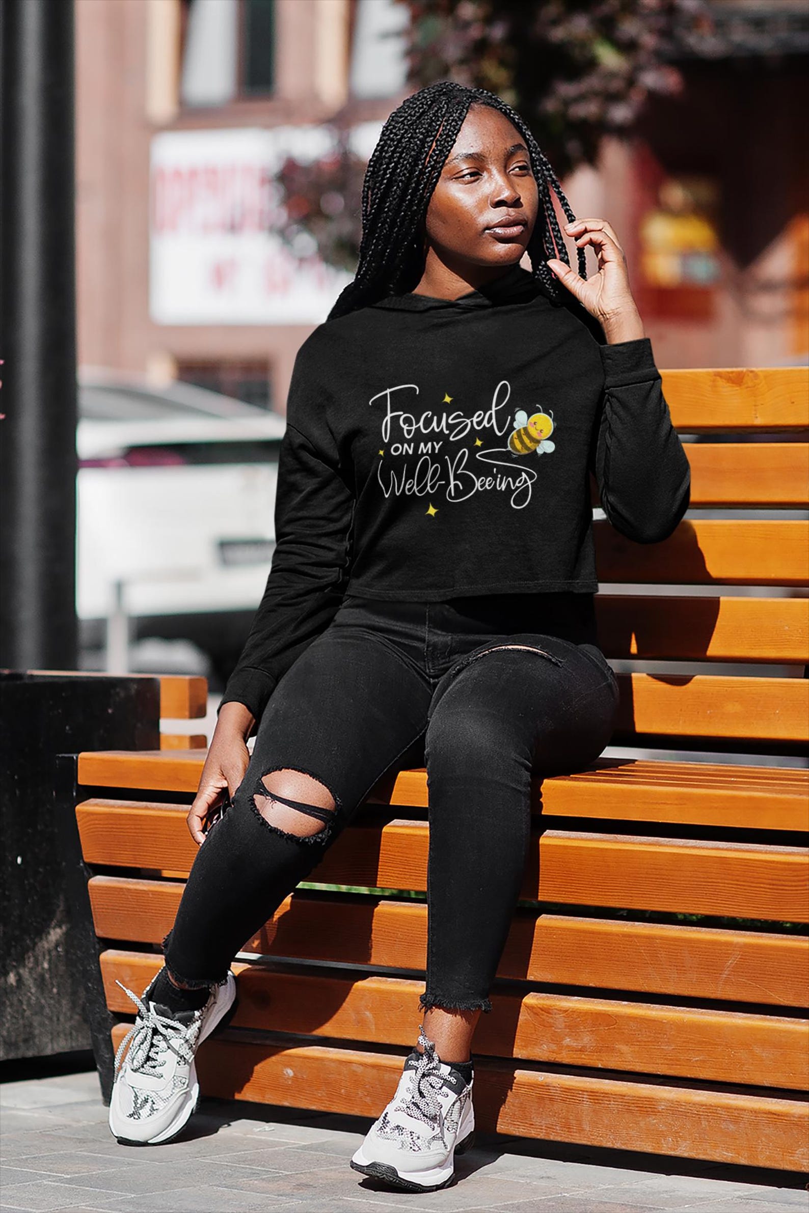 Honey Bee Psychedelic Gifts Pattern Print Women Men Pullover Hoodie