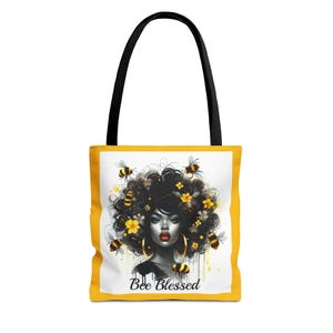 Bienen gesegnet Tragetasche, Motivationsgeschenk für Frauen, umweltfreundliche Einkaufstasche, Floral Art Tote, Sommer Accessoire für Bienenliebhaber