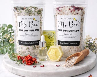 Kit de rituales de autocuidado para el duelo / Baños de pies refrescantes con sales de Epsom y mentol para pies cansados