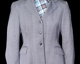 RJ CLASSICS ESSENTIALS Chaqueta de caza a cuadros gris elástica, talla 2S