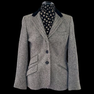 LAUREN by RALPH LAUREN Tan & Black Tweed Hunting Jacket, Size 8P womans